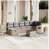 Image de Salon de jardin modulable rotin beige 8 pieces x 61.5 x 69