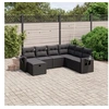 Image de Salon de Jardin avec Coussins 7 pcs, Canapés de Terrasse, Ensemble de Meubles de Patio, Mobilier d'Extérieur, Noir 3263831