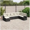 Image de Salon de Jardin avec Coussins 8 pcs, Canapés de Terrasse, Ensemble de Meubles de Patio, Mobilier d'Extérieur, Noir 3263892