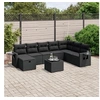 Image de Salon de jardin modulable rotin noir 9 pieces x 61.5 x 69 8 personnes