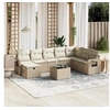 Image de Salon de jardin modulable rotin beige 9 pieces x 61.5 x 69