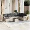 Image de Salon de jardin modulable resine tressee gris 9 pieces x 61.5 x 69
