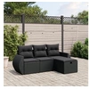 Image de Salon de Jardin avec Coussins 4 pcs, Canapés de Terrasse, Ensemble de Meubles de Patio, Mobilier d'Extérieur, Noir 3264061