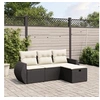 Image de Salon de Jardin avec Coussins 4 pcs, Canapés de Terrasse, Ensemble de Meubles de Patio, Mobilier d'Extérieur, Noir 3264062