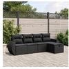 Image de Salon de Jardin avec Coussins 5 pcs, Canapés de Terrasse, Ensemble de Meubles de Patio, Mobilier d'Extérieur, Noir 3264081