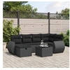 Image de Salon de Jardin avec Coussins 7 pcs, Canapés de Terrasse, Ensemble de Meubles de Patio, Mobilier d'Extérieur, Noir 3264111