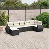 Image de Salon de Jardin avec Coussins 7 pcs, Canapés de Terrasse, Ensemble de Meubles de Patio, Mobilier d'Extérieur, Noir 3264122