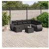 Image de Salon de Jardin avec Coussins 8 pcs, Canapés de Terrasse, Ensemble de Meubles de Patio, Mobilier d'Extérieur, Noir 3264151