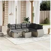 Image de Salon de Jardin avec Coussins 8 pcs, Canapés de Terrasse, Ensemble de Meubles de Patio, Mobilier d'Extérieur, Gris 3264158