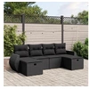 Image de Salon de Jardin avec Coussins 6 pcs, Canapés de Terrasse, Ensemble de Meubles de Patio, Mobilier d'Extérieur, Noir 3264161
