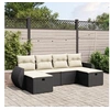 Image de Salon de Jardin avec Coussins 6 pcs, Canapés de Terrasse, Ensemble de Meubles de Patio, Mobilier d'Extérieur, Noir 3264162