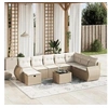 Image de Salon de Jardin avec Coussins 9 pcs, Canapés de Terrasse, Ensemble de Meubles de Patio, Mobilier d'Extérieur, Beige 3264214