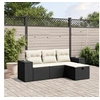Image de Salon de Jardin avec Coussins 4 pcs, Canapés de Terrasse, Ensemble de Meubles de Patio, Mobilier d'Extérieur, Noir 3264372
