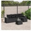Image de Salon de Jardin avec Coussins 6 pcs, Canapés de Terrasse, Ensemble de Meubles de Patio, Mobilier d'Extérieur, Noir 3264401
