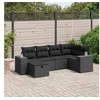 Image de Salon de Jardin avec Coussins 6 pcs, Canapés de Terrasse, Ensemble de Meubles de Patio, Mobilier d'Extérieur, Noir 3264411