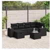 Image de Salon de Jardin avec Coussins 7 pcs, Canapés de Terrasse, Ensemble de Meubles de Patio, Mobilier d'Extérieur, Noir 3264421