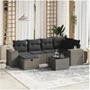 Image de Salon de Jardin avec Coussins 7 pcs, Canapés de Terrasse, Ensemble de Meubles de Patio, Mobilier d'Extérieur, Gris 3264428