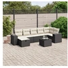 Image de Salon de Jardin avec Coussins 8 pcs, Canapés de Terrasse, Ensemble de Meubles de Patio, Mobilier d'Extérieur, Noir 3264442