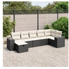 Image de Salon de Jardin avec Coussins 7 pcs, Canapés de Terrasse, Ensemble de Meubles de Patio, Mobilier d'Extérieur, Noir 3264452