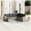 Image de Salon de Jardin avec Coussins 7 pcs, Canapés de Terrasse, Ensemble de Meubles de Patio, Mobilier d'Extérieur, Gris 3264458
