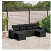 Image de Salon de Jardin avec Coussins 6 pcs, Canapés de Terrasse, Ensemble de Meubles de Patio, Mobilier d'Extérieur, Noir 3264471
