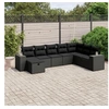 Image de Salon de Jardin avec Coussins 8 pcs, Canapés de Terrasse, Ensemble de Meubles de Patio, Mobilier d'Extérieur, Noir 3264511