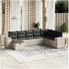 Image de Salon de Jardin avec Coussins 8 pcs, Canapés de Terrasse, Ensemble de Meubles de Patio, Mobilier d'Extérieur, Gris 3264518