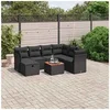Image de Salon de Jardin avec Coussins 8 pcs, Canapés de Terrasse, Ensemble de Meubles de Patio, Mobilier d'Extérieur, Noir 3264737
