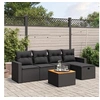 Image de Salon de Jardin avec Coussins 6 pcs, Canapés de Terrasse, Ensemble de Meubles de Patio, Mobilier d'Extérieur, Noir 3264828