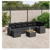 Image de Salon de Jardin avec Coussins 8 pcs, Canapés de Terrasse, Ensemble de Meubles de Patio, Mobilier d'Extérieur, Noir 3264842