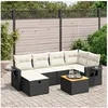 Image de Salon de Jardin avec Coussins 7 pcs, Canapés de Terrasse, Ensemble de Meubles de Patio, Mobilier d'Extérieur, Noir 3264948