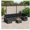 Image de Salon de Jardin avec Coussins 8 pcs, Canapés de Terrasse, Ensemble de Meubles de Patio, Mobilier d'Extérieur, Noir 3264954