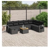 Image de Salon de Jardin avec Coussins 9 pcs, Canapés de Terrasse, Ensemble de Meubles de Patio, Mobilier d'Extérieur, Noir 3264982
