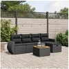 Image de Salon de Jardin avec Coussins 6 pcs, Canapés de Terrasse, Ensemble de Meubles de Patio, Mobilier d'Extérieur, Noir 3265052