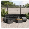 Image de Salon de Jardin avec Coussins 7 pcs, Canapés de Terrasse, Ensemble de Meubles de Patio, Mobilier d'Extérieur, Noir 3265059