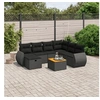 Image de Salon de Jardin avec Coussins 8 pcs, Canapés de Terrasse, Ensemble de Meubles de Patio, Mobilier d'Extérieur, Noir 3265073