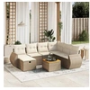 Image de Salon de jardin modulable resine tressee 8 pieces 7 personnes 62.0 x 62 x 69 cm beige
