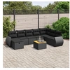 Image de Salon de Jardin avec Coussins 9 pcs, Canapés de Terrasse, Ensemble de Meubles de Patio, Mobilier d'Extérieur, Noir 3265094