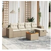 Image de Salon de jardin modulable rotin 5 personnes beige 62 x 55 x 69 cm 6 pieces