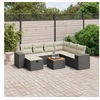 Image de Salon de Jardin avec Coussins 8 pcs, Canapés de Terrasse, Ensemble de Meubles de Patio, Mobilier d'Extérieur, Noir 3265186