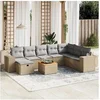 Image de Salon de jardin modulable rotin 9 pieces 8 personnes 62 x 62 x 69 cm beige