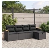 Image de Salon de Jardin avec Coussins 5 pcs, Canapés de Terrasse, Ensemble de Meubles de Patio, Mobilier d'Extérieur, Noir 3265283