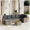 Image de Salon de jardin modulaire 8 pièces - Résine tressée gris 7 personnes 62 x 62 x 69 cm