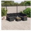 Image de Salon de Jardin avec Coussins 8 pcs, Canapés de Terrasse, Ensemble de Meubles de Patio, Mobilier d'Extérieur, Noir 3265332