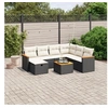 Image de Salon de Jardin avec Coussins 8 pcs, Canapés de Terrasse, Ensemble de Meubles de Patio, Mobilier d'Extérieur, Noir 3265333