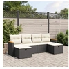 Image de Salon de Jardin avec Coussins 6 pcs, Canapés de Terrasse, Ensemble de Meubles de Patio, Mobilier d'Extérieur, Noir 3265340