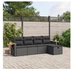 Image de Salon de Jardin avec Coussins 5 pcs, Canapés de Terrasse, Ensemble de Meubles de Patio, Mobilier d'Extérieur, Noir 3265500