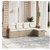 Image de Salon de jardin modulable rotin beige 5 pieces 62 x 55 x 69 cm 5 personnes