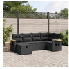 Image de Salon de Jardin avec Coussins 6 pcs, Canapés de Terrasse, Ensemble de Meubles de Patio, Mobilier d'Extérieur, Noir 3265514