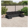 Image de Salon de Jardin avec Coussins 7 pcs, Canapés de Terrasse, Ensemble de Meubles de Patio, Mobilier d'Extérieur, Noir 3265528